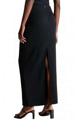 CALVIN KLEIN - STRETCH CREPE MAXI SKIRT BLACK