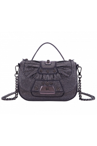 LA CARRIE - MICROSTARS SHIRLEY HAND BAG SYNT.LAMIN PEWTER