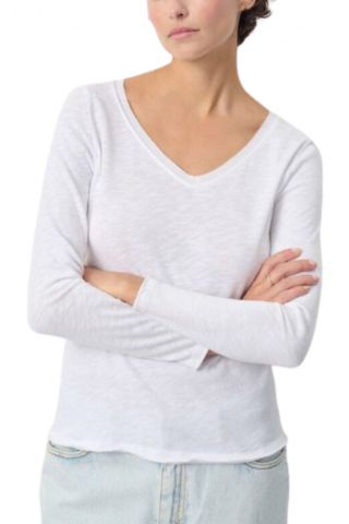 AMERICAN VINTAGE KNIT T-SHIRT 100% COTTON WHITE
