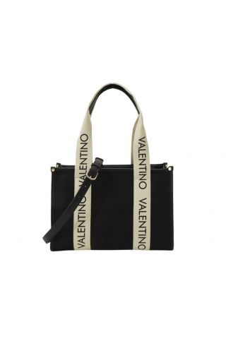 MARIO VALENTINO BAG 70% COT, 30% PL NERO-NATURAL ITALY - 358949
