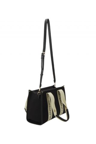 MARIO VALENTINO BAG 70% COT, 30% PL NERO-NATURAL ITALY - 358949