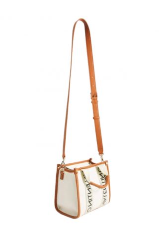 MARIO VALENTINO BAG 70% COT, 30% PU NATURAL-BROWN ITALY - 358947
