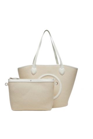 MARIO VALENTINO COVENT BAG S.80%CO,20%PU NATURAL-WHITE - 359022