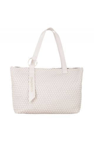 MARIO VALENTINO SHOPPER BAG 100%PU ECRU ITALY - 359005