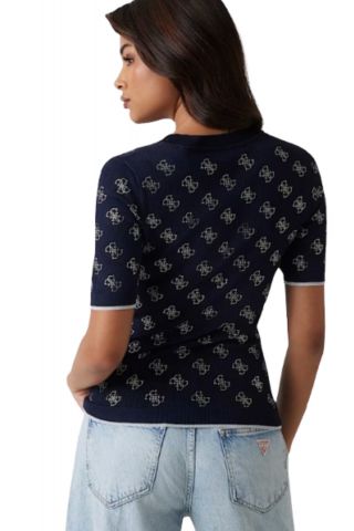 GUESS - ROSIE 4G RN SS SWEATER DARK BLUE - 358697