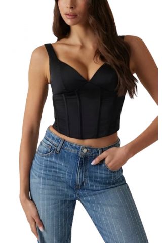 GUESS - SS SL JADORE CORSET TOP BLACK - 357499