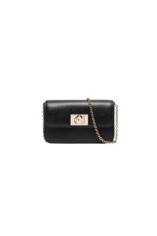 FURLA 1927 MINI CROSSBODY 100% LEATHER BLACK - 358431