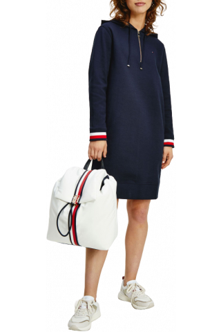 TOMMY HILFIGER REG INTERLOCK HOODIE SHORT DRESS