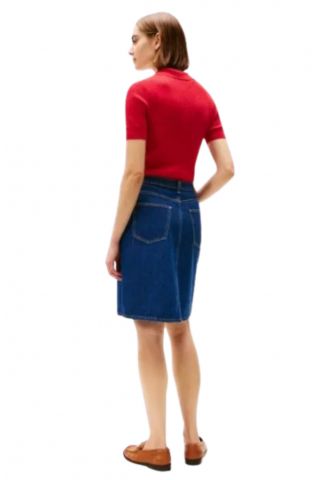 TOMMY HILFIGER - DNM KNEE STRAIGHT SKIRT RW ACE BLUE - 358393