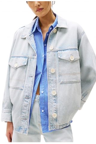 TOMMY HILFIGER DNM OVERSIZED UTILITY JACKET SKY - 358900