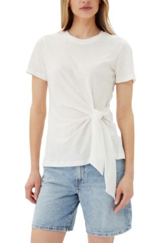 TOMMY HILFIGER KNOT BOAT NK SS TEE WHITE - 358874