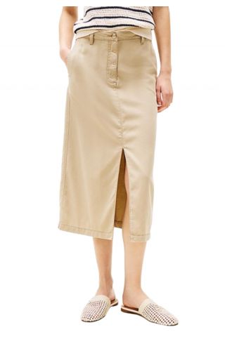 TOMMY HILFIGER - CO TENTEL MIDI SKERT BEIGE - 358392