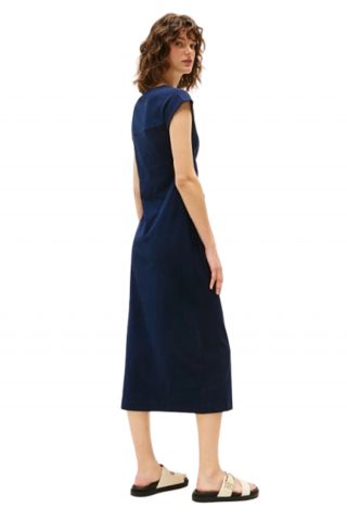 TOMMY HILFIGER KNOT BOAT-NK MIDI DRESS SS DARK NIGHT NAVY - 358859