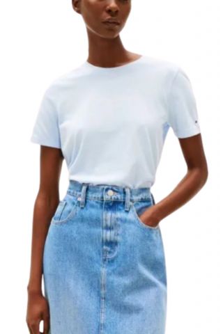 TOMMY HILFIGER REG SCRIPT C-NK TEE SS LIGHT BLUE - 358002