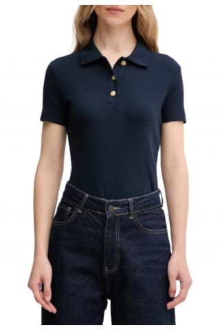 TOMMY HILFIGER - SLIM GOLD BUTTON POLO SS DARK BLUE - 358385