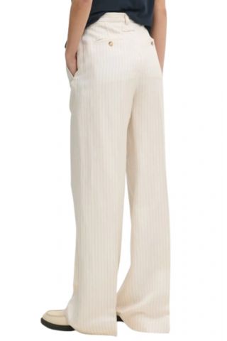TOMMY HILFIGER VISCOSE KINEN WIDE LEG PANTS BEIGE - 358150
