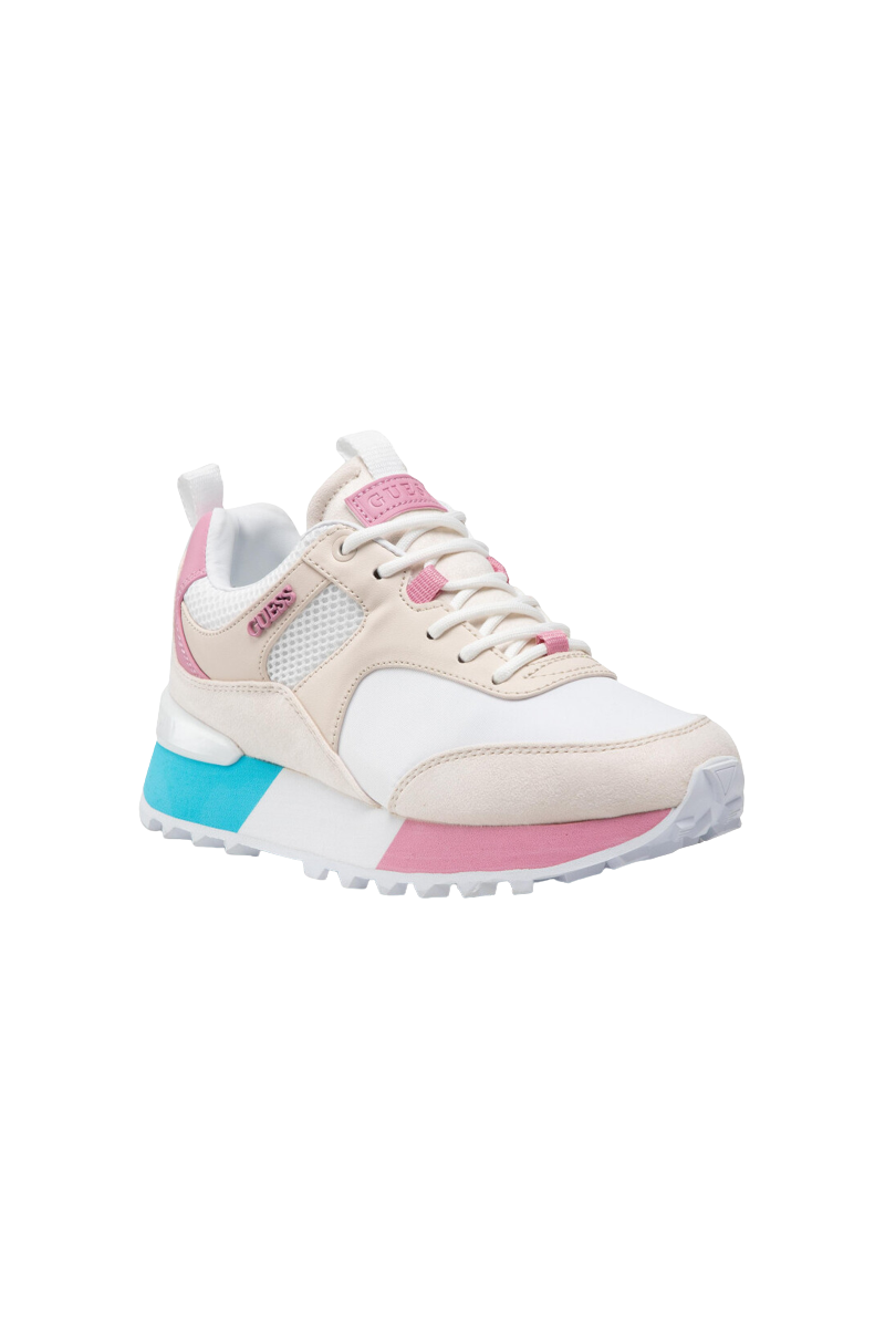 GUESS SELVIE SNEAKERS WHITE/BEIGE/PINK