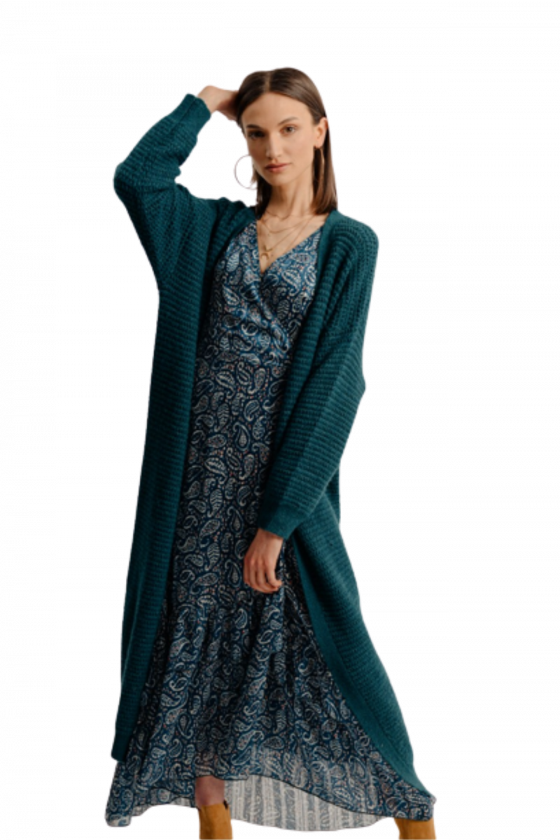 MOLLY BRACKEN LADIES KNITTED CARDIGAN DUCK BLUE