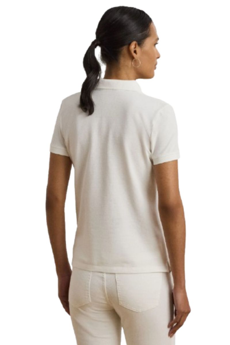 LAUREN RALPH LAUREN INDIE STRETCH PIQUE-SSL-PSH WHITE - 358592