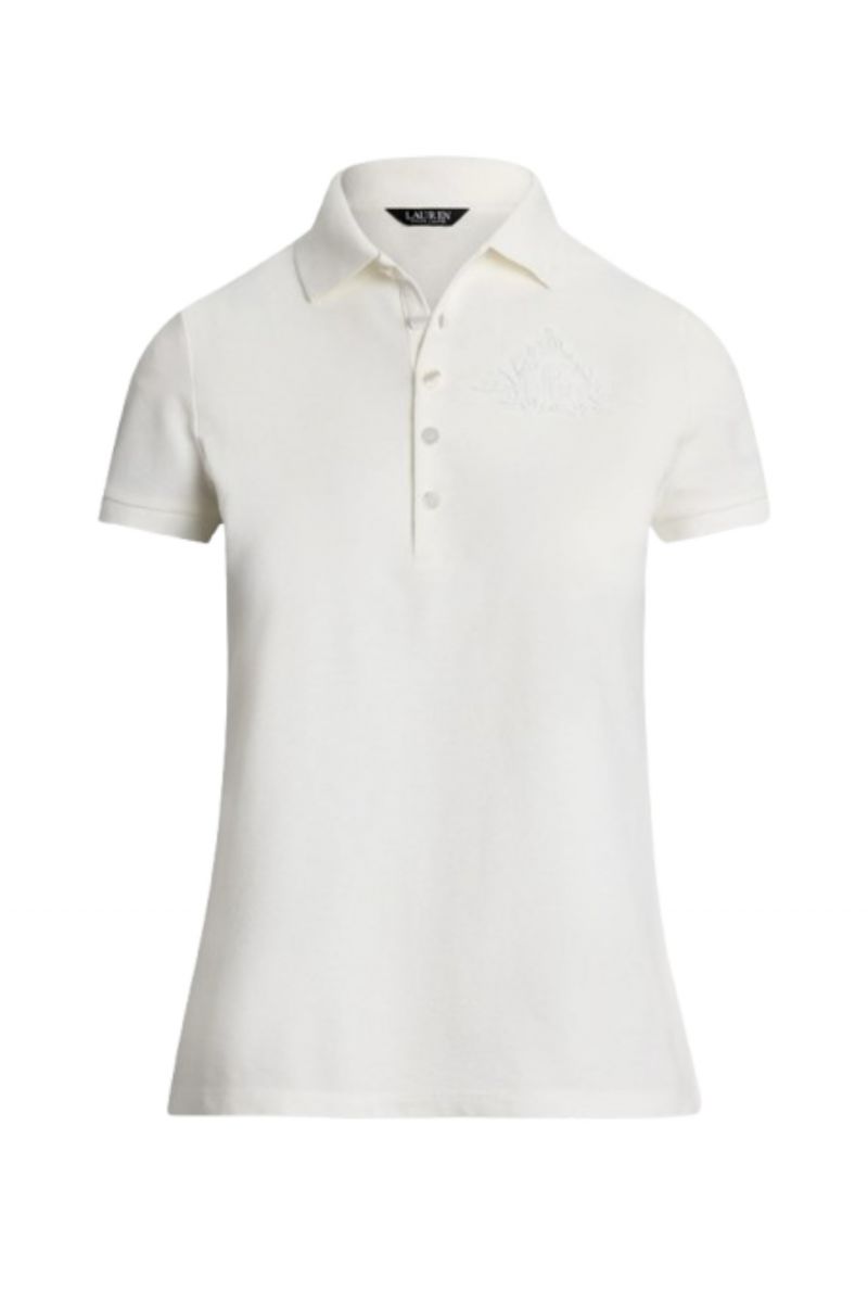 LAUREN RALPH LAUREN INDIE STRETCH PIQUE-SSL-PSH WHITE - 358592