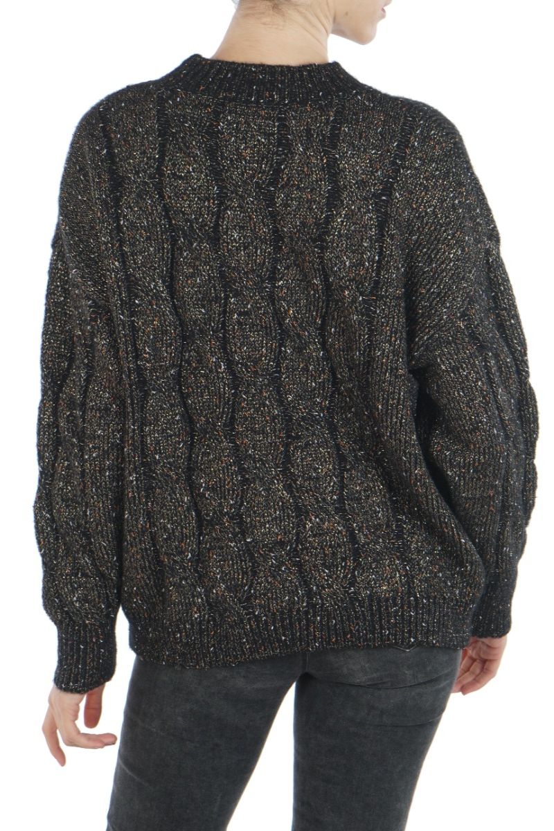 MOLLY BRACKEN LADIES KNITTED SWEATER PREMIUM BLACK GOLDEN