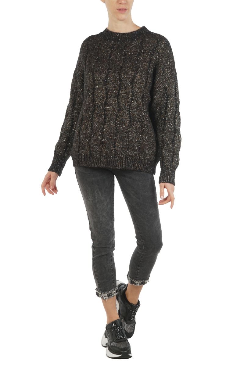 MOLLY BRACKEN LADIES KNITTED SWEATER PREMIUM BLACK GOLDEN