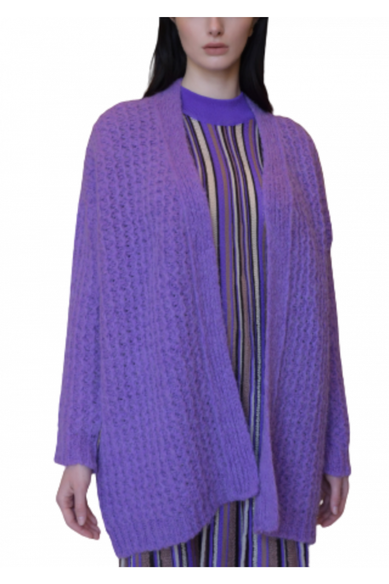 PORTAMI VIA WOMEN'S KNIT JACKET 61106 PURPLE