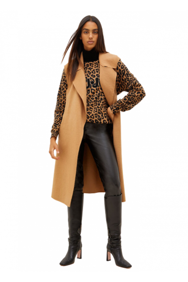 LIU JO WHITE WF2C27 CAPPOTTO GILET TS NA BEIGE