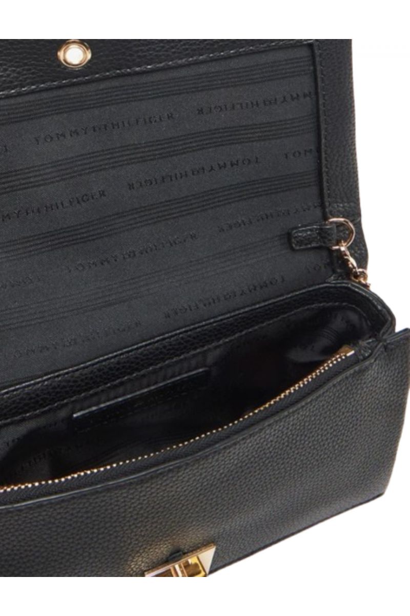 TOMMY HILFIGER - TH HER FLAP W/CHAIN BLACK - 358410