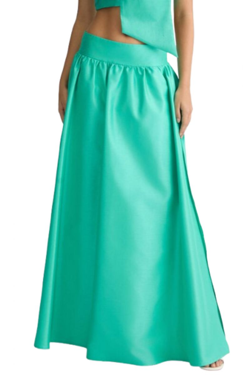 LIU JO BLACK CA5CC81 GONNA CON SPACCCHI SKIRT GREEN - 358090