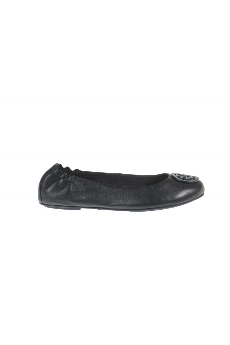 TOMMY HILFIGER FLEXIBLE LEATHER BALLERINA MIDNIGHT