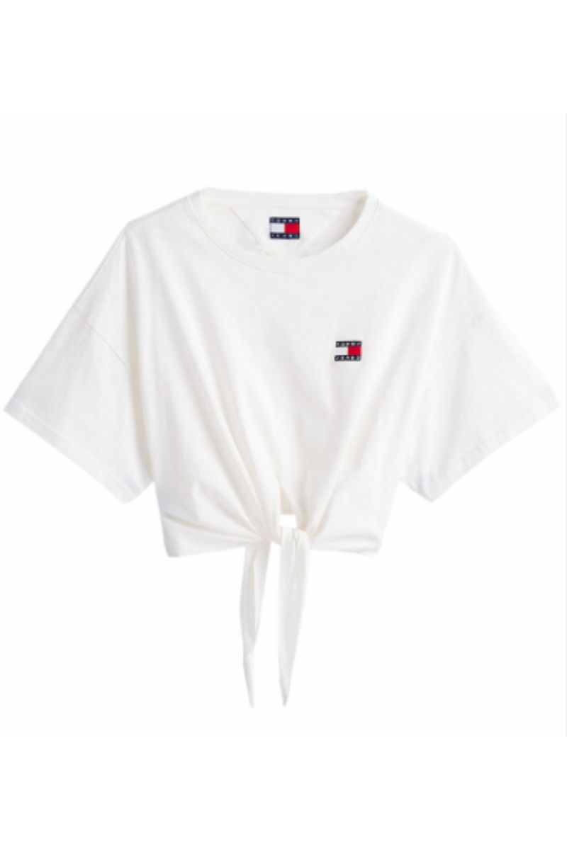 TOMMY HILFIGER TJW REG WAIST TIE BADGE TEE EXT WHITE - 358639
