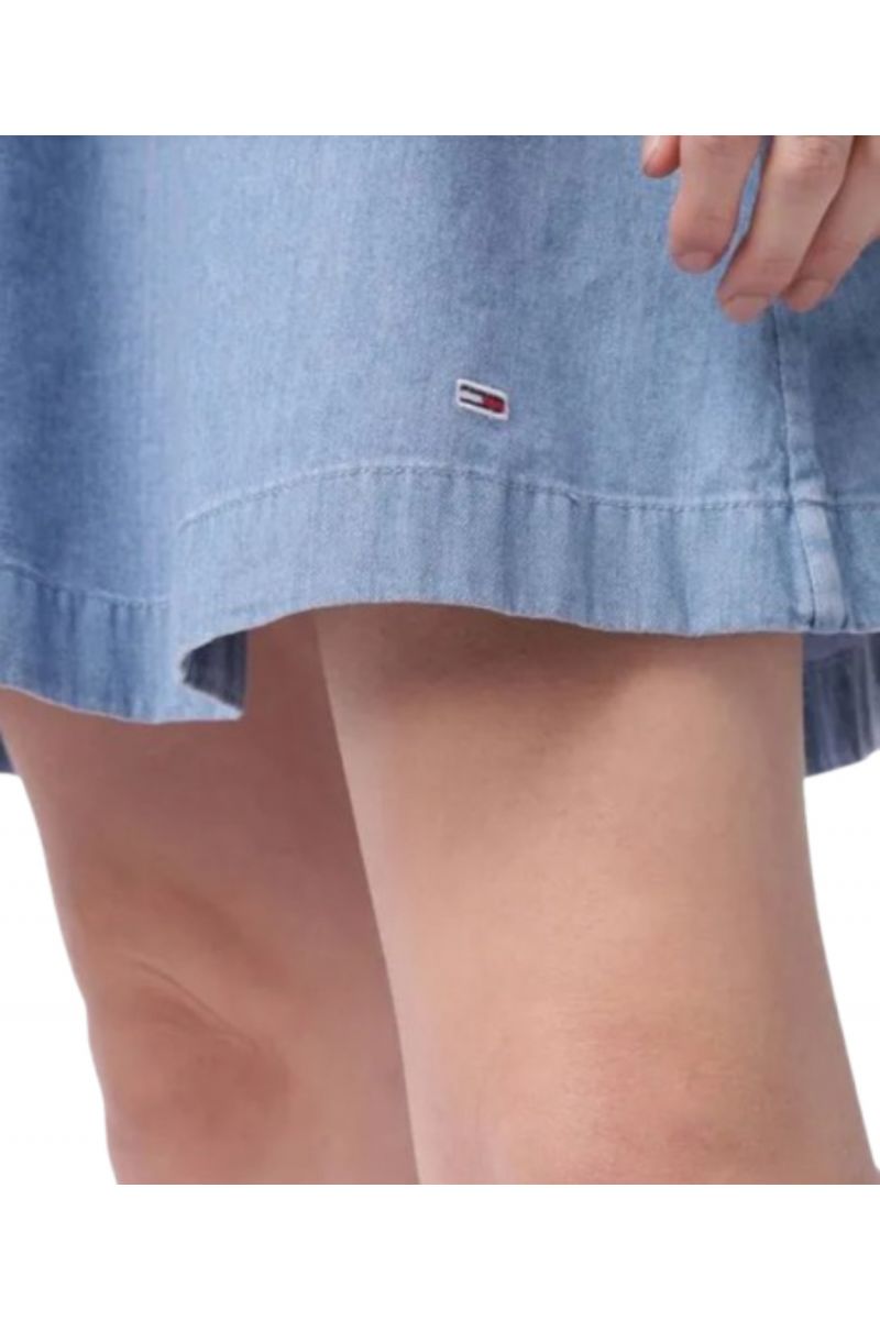 TOMMY HILFIGER TJW CHAMBRAY FIT & FLARE DRESS DENIM BLUE - 358646