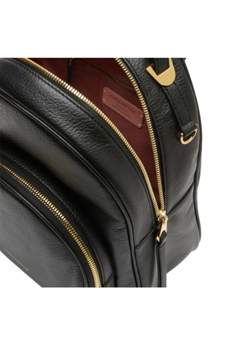 COCCINELLE BACKPACK HAND.GRAIN.LEA.NOIR 001 LEA ITALY