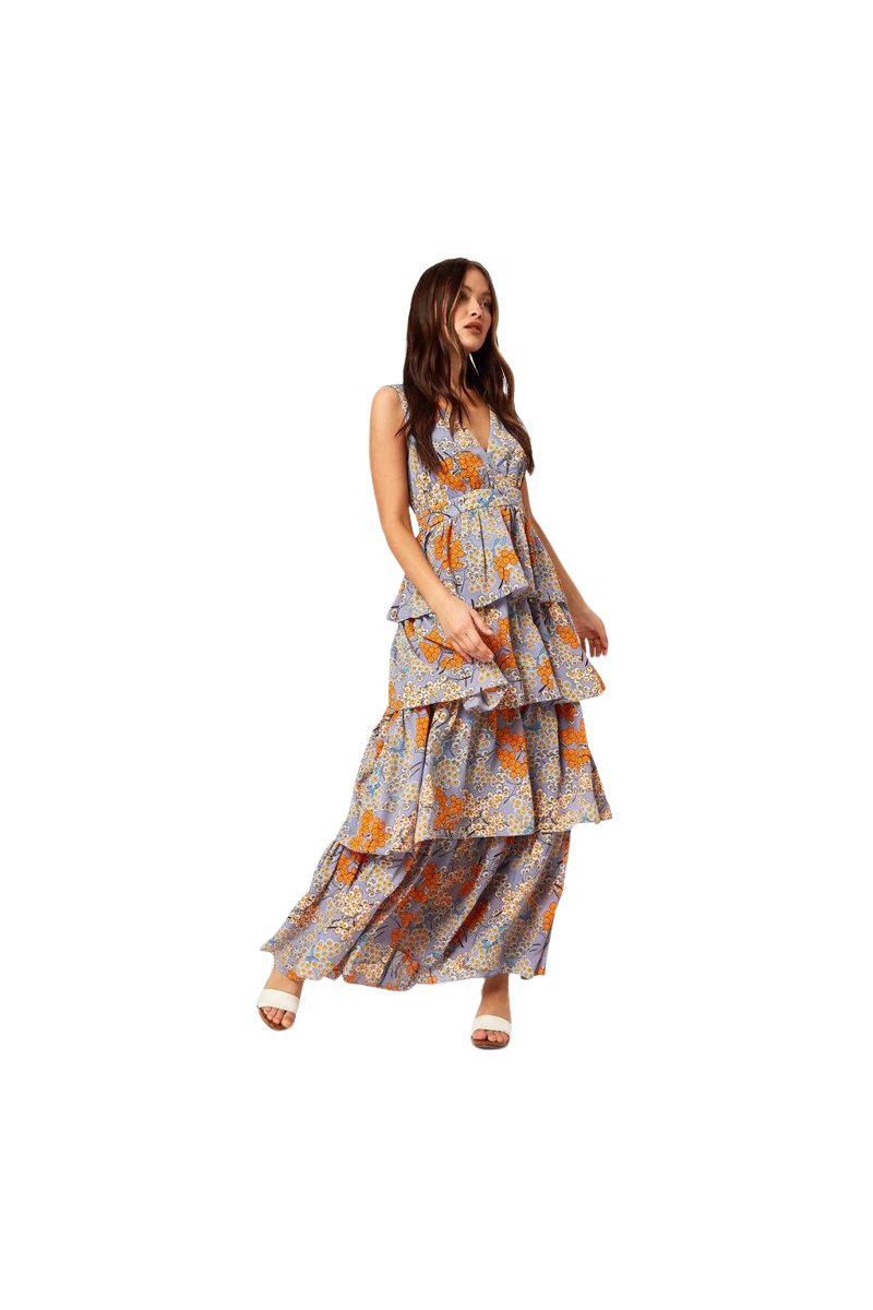 TRAFFIC PEOPLE HAVANA DRESS GYG12075_GREY/BLUE