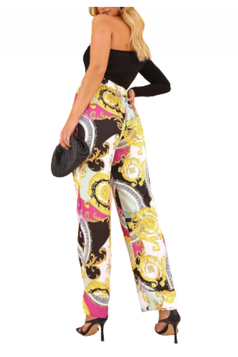 FOREVER UNIQUE PRINT STRAIGHT LEG TROUSER EXSD21223