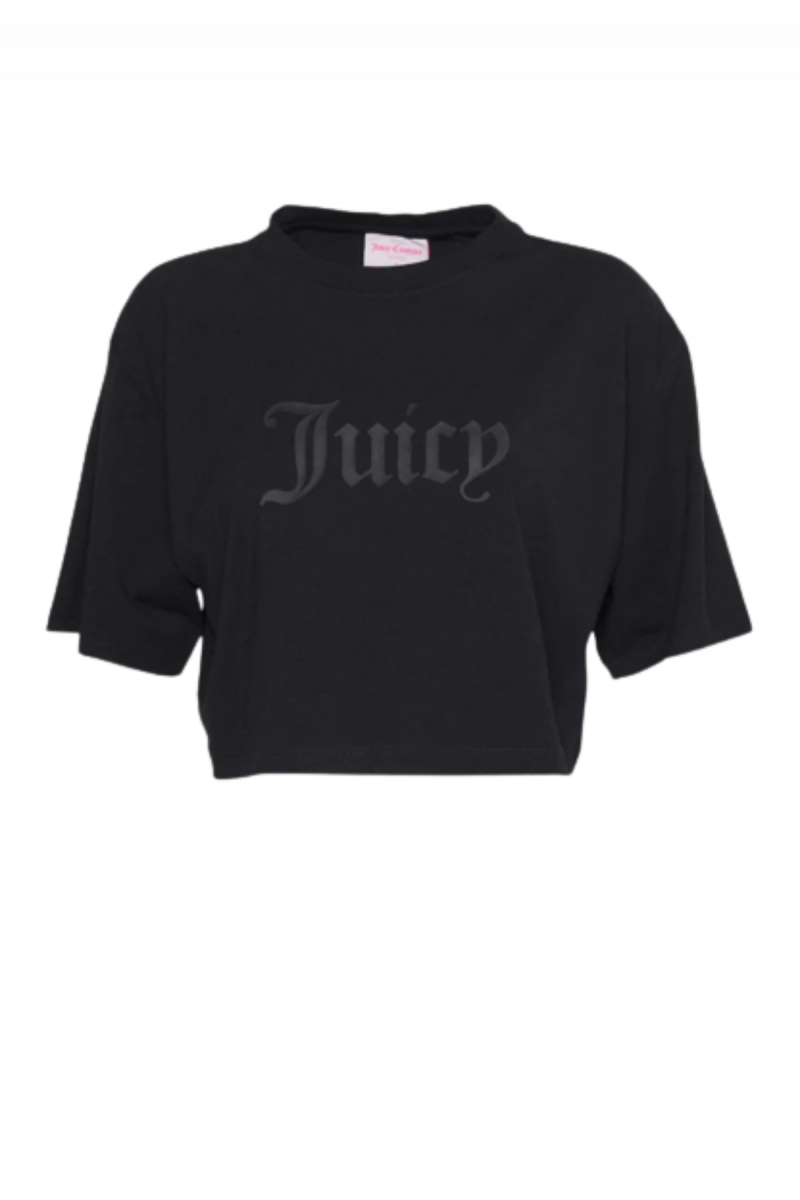 JUICY COUTURE CARLA WASHED CROPPED TEE BLACK