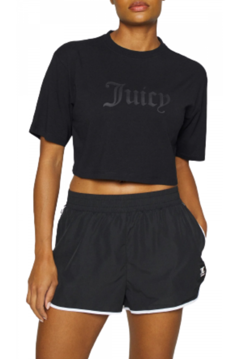 JUICY COUTURE CARLA WASHED CROPPED TEE BLACK