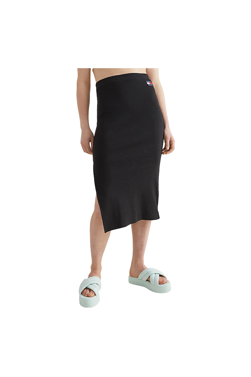 TOMMY HILFIGER TJW BADGE RIB MIDI SKIRT BDS