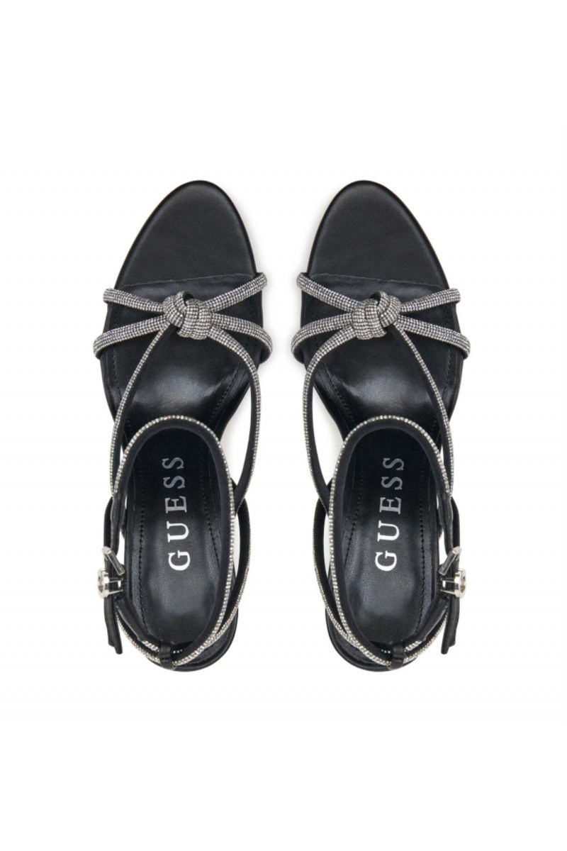 GUESS MERLOTA SANDAL POLYURETHANE WITH STRASS BLACK - 358792