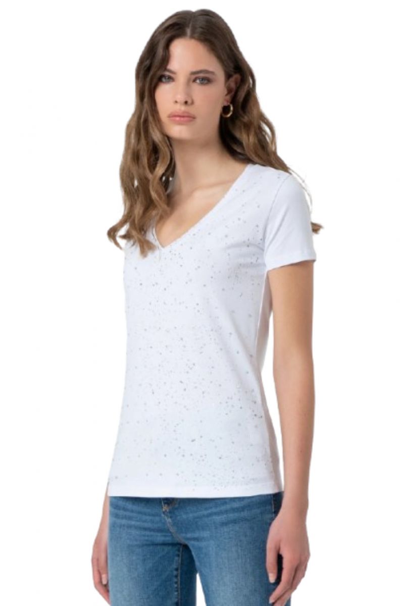 FRACOMINA V NECK T-SHIRT WHITE - 358102