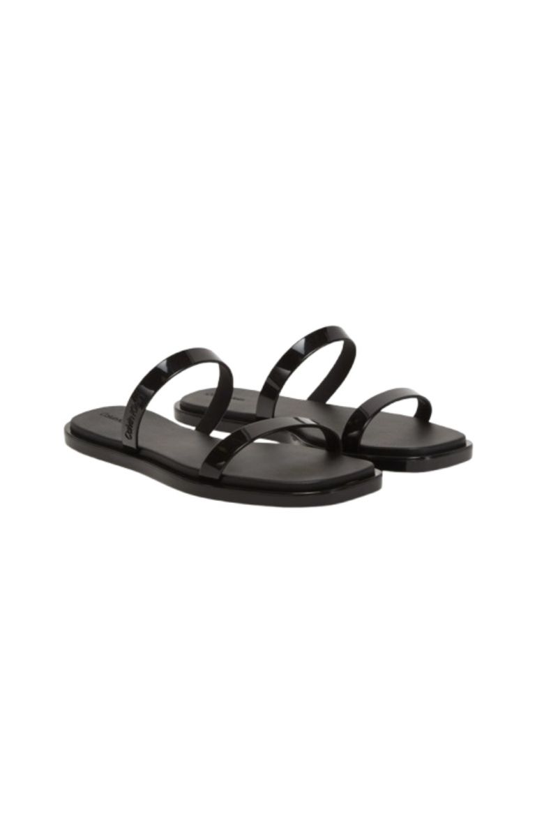 CALVIN KLEIN DOUBLE BAR SLIDE - JELLY CK BLACK - 358797
