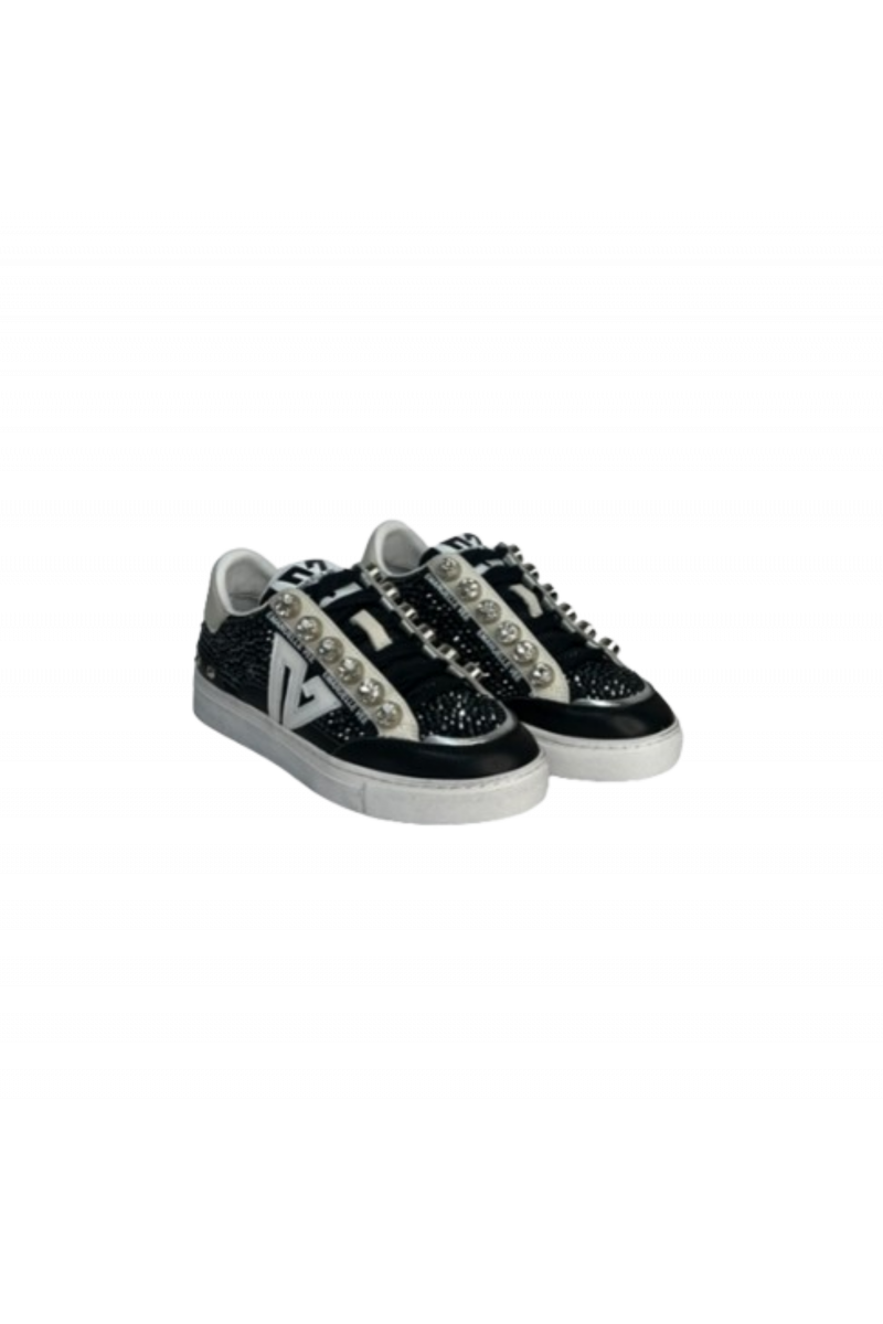 EMANUELLE VEE - SNEAKER OLIVIA MULTI STRASS P003 COMBI BLACK