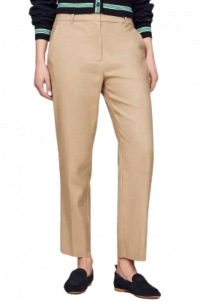 TOMMY HILFIGER - SLIM STRAIGHT LINEN BEIGE