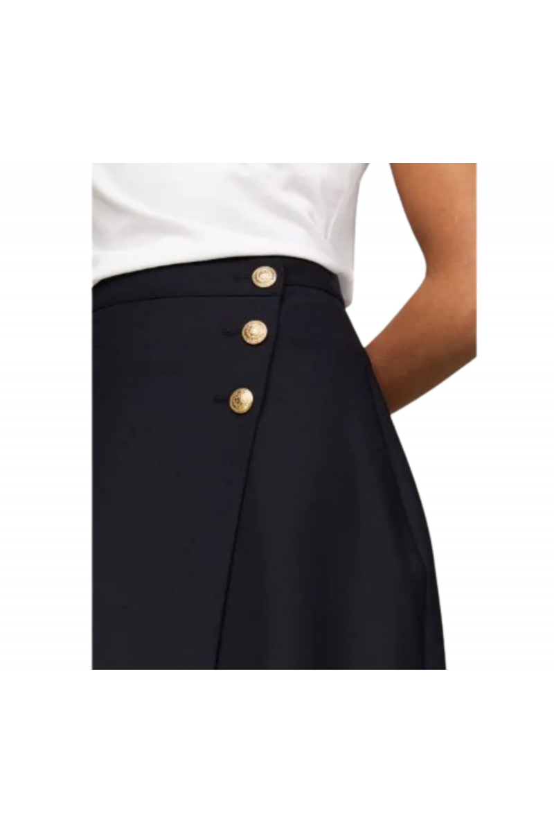 TOMMY HILFIGER - GOLD BUTTON MIDI SKIRT