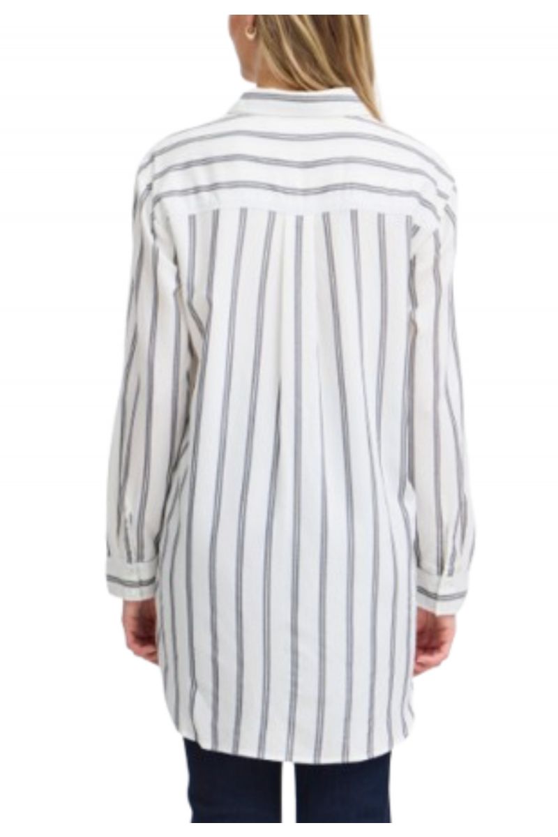 FRANSA WOMEN'S SHIRT STRIPED FRSHIRTA WHITE