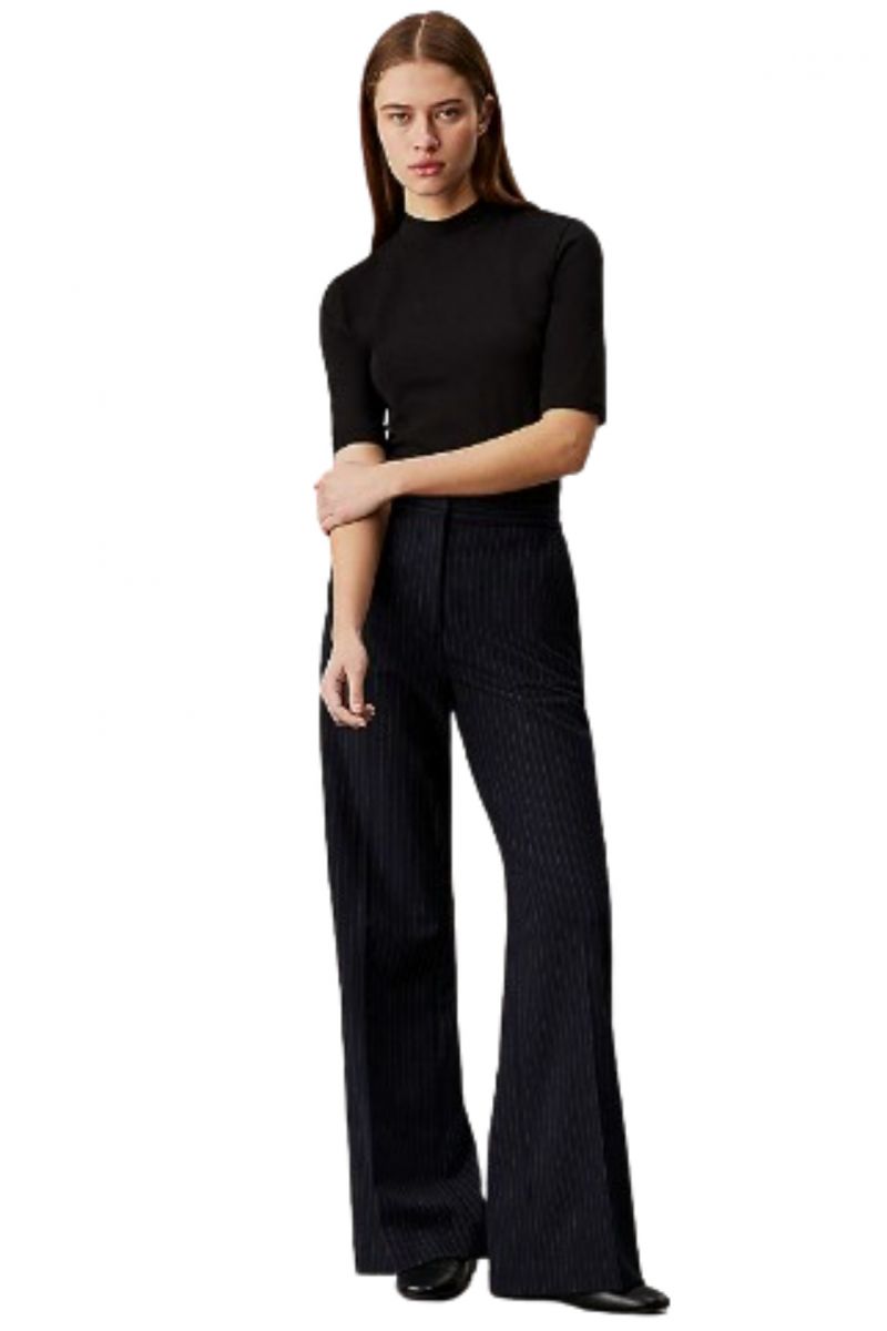 CALVIN KLEIN MODAL STRETCH SLIM MOCK TOP 1/2 BLACK