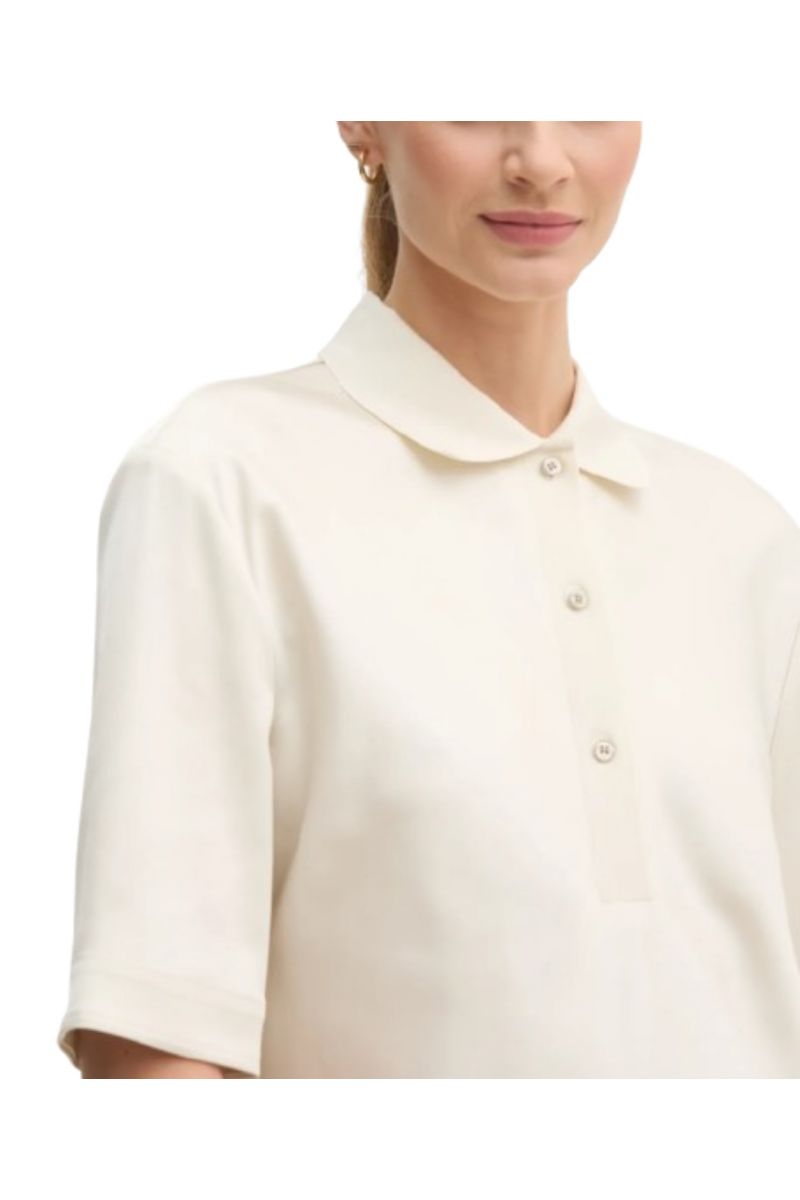 CALVIN KLEIN TECH SATIN HS POLO SHIRT ANTIQUE WHITE - 357397