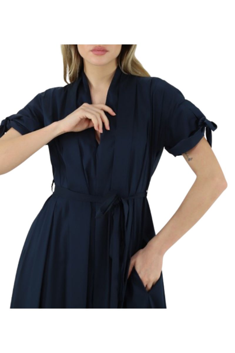 MEIMEIJ DRESS 71%CO,25%PA,4%EA DARK BLUE - 358730