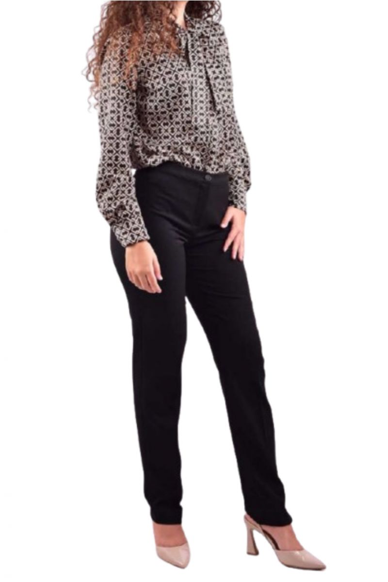 DIANA GALLESI VISCOSE BLEND TROUSERS BLACK